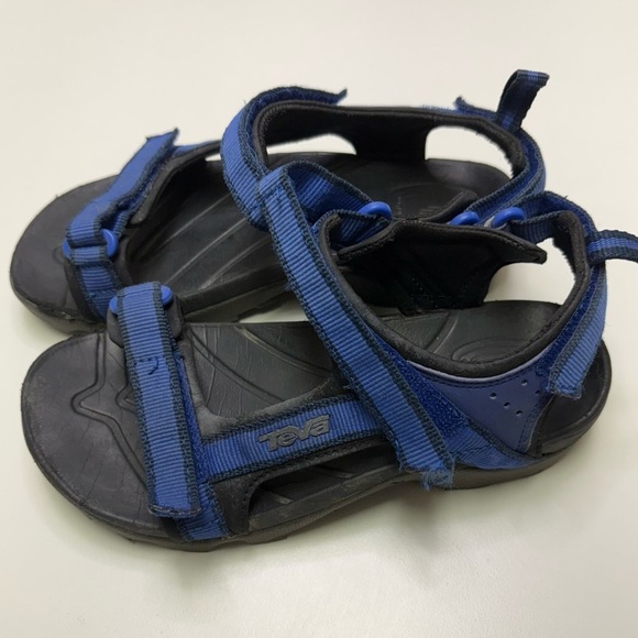 2/$20 Teva Boys 3.5 Tanza Youth Blue Strap On Velcro Sport Sandal Shoe Hike Swim - Picture 4 of 7